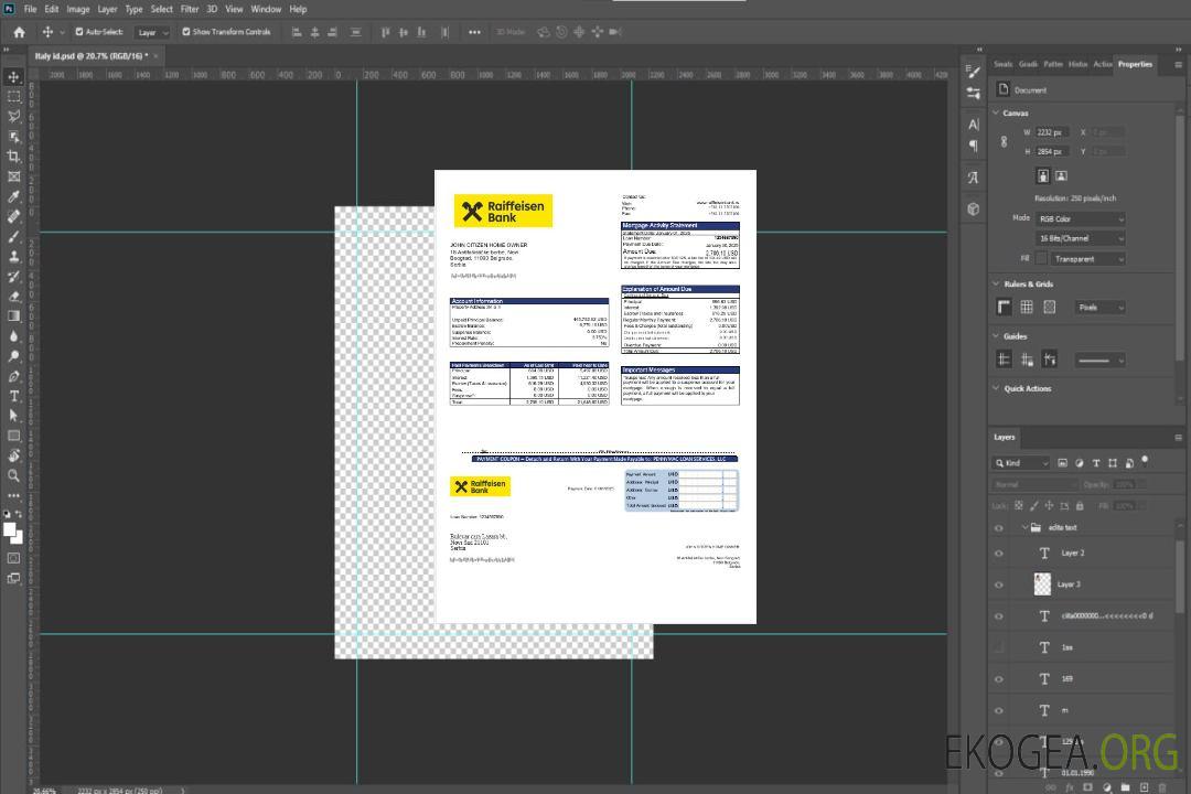 Relevé hypothécaire de la banque Raiffeisen de Serbie aux formats Word et PDF template Relevé hypothécaire de la banque Raiffeisen de Serbie aux formats Word et PDF template